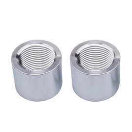 AC PERFORMANCE Aluminum Female 1/2" NPT Weld On Bung Fitting, 1/2" Weldable Fuel Tank Nut, Natural, Pack of 2