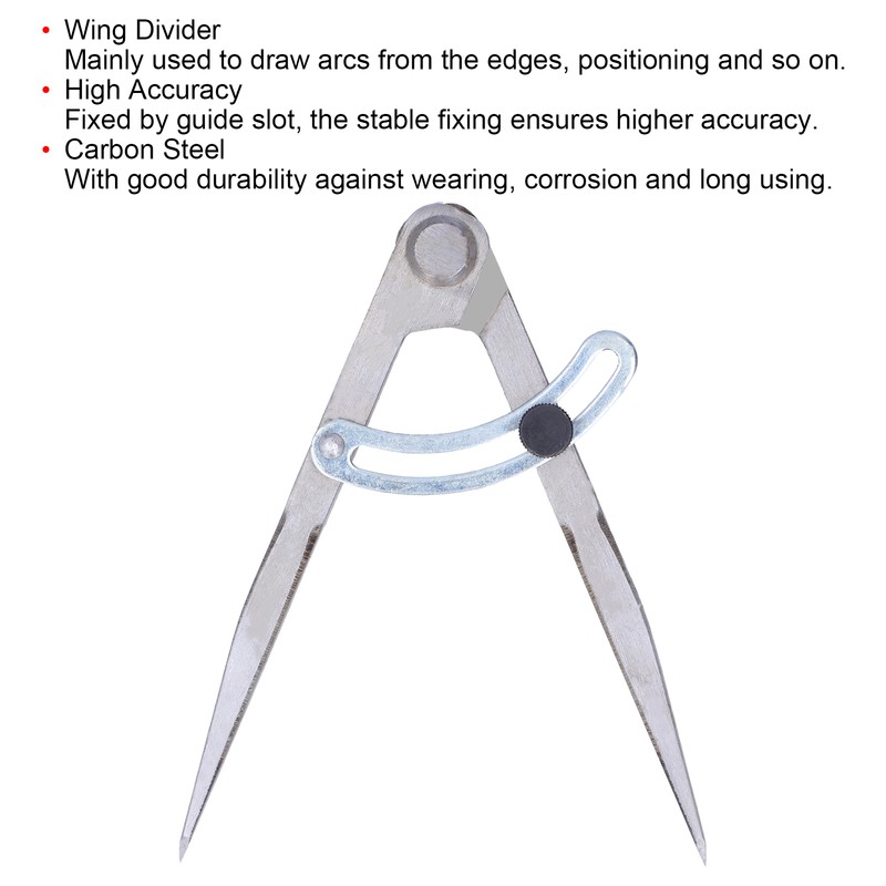 Wing Divider Gauge Compass Carbon Steel Adjustable Angle Scribing Tool