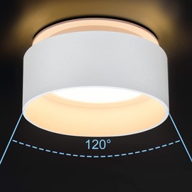 KYOTECH LED Ceiling Spotlight with Indirect Light Including 5 W Interchangeable LED Module Warm White 3000 K 400 LM Surface Mounted Spotlight LED Recessed Spotlight Round White Installation Design