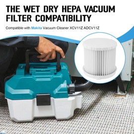 Wet Dry HEPA Vacuum Filter Replacement For Makita XCV11Z ADCV11Z, 162518-0 Cordless Vacuum Pre Filter Replacement Part, 1 Pack