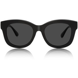 JiSoo - anteojos de sol para mujer y hombre, para sol, anteojos de sol de lectura de gran tamaño para mujer, 1.5, no bifocales, color negro