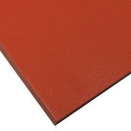 Small Parts 36-005R-2mm-002-036 Silicone Sheet, 50A Durometer, Smooth Finish, No Backing, 2 mm Thickness, 2" Width, 36" Length, Red