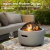 Barton 18" Round Concrete Charcoal Wood Burning Fire Pit, Magnesium