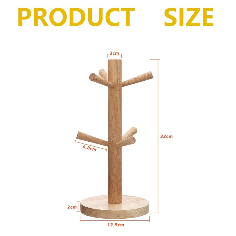 Shirene Wooden Cup Stand, Bamboo, Wooden Cup Holder, Pretzel Holder,