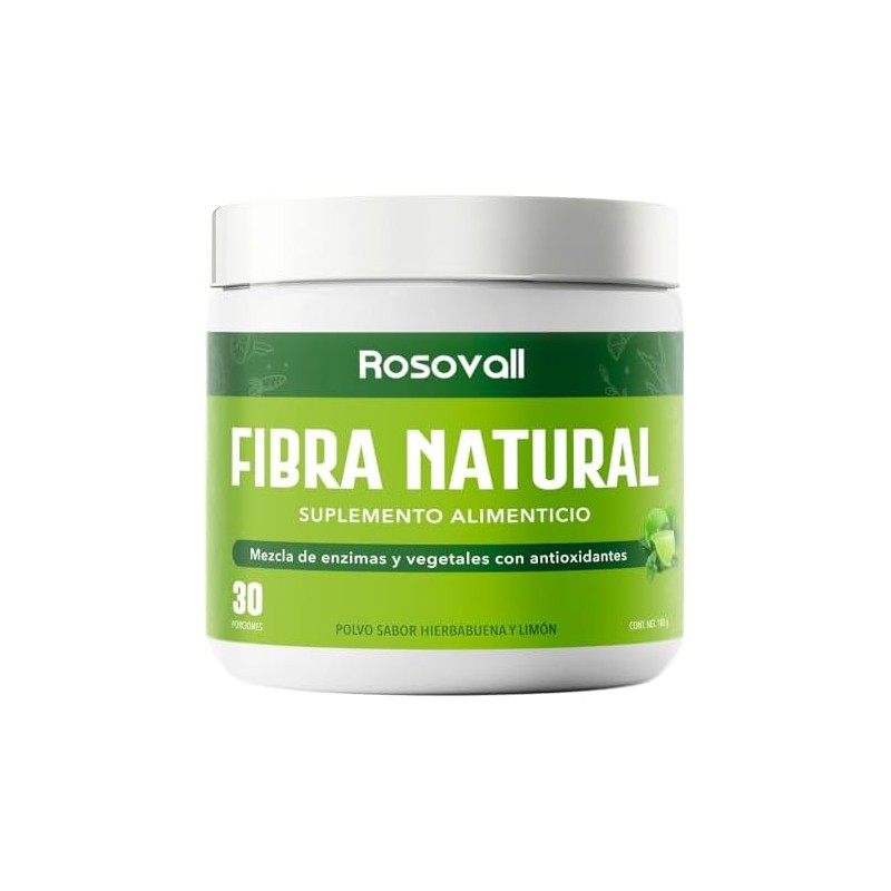 Fibra Natural, Mezcla de Enzimas y Vegetales con Antioxidantes, Envase
