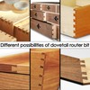 KOWOOD Dovetail Router Bits 2 Pieces with Bearing ,1/4 Inch