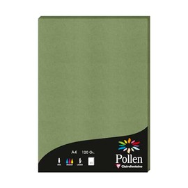 Clairefontaine 4271C Pack of 50 Pollen Writing Paper DIN A4 21 x 29.7 cm, 120 g/m², Ideal for Invitations and Correspondence, Sage, 1 Pack