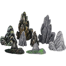 INOOMP 8Pcs Mini Rockery Decoration Miniature Zen Garden Rockery Decor Mini Bonsai Figurines Ornament Plant Pot Terrarium Decor Bonsai Ornament Accessories