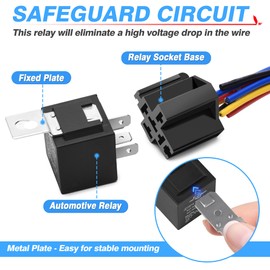 WOLFWILL 5 pieces 30/40 A 12 V car relay switch relay alternating relay
