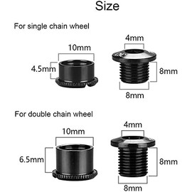 LANODO Bicycle Chainring Bolt Single M8x6mm Super Light Aluminum Alloy Bolts Fit for Road Bike, Mountain Bike, BMX, MTB 5-Piece Set