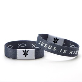 Apsvo Daily Bible Verse Bracelet Christian Bracelets for Men Women Scripture Tap Phone Bible Christian Religious Catholic Christmas Gift Jewelry (JESUS KING)