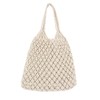 TENDYCOCO Women's Mesh Beach Bag Woven Cotton Hollow Shoulder Bag