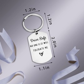 PLwelth New Driver Keychain for Women Men Drive Safe No One Else Will Tolerate Me Christmas Valentine's Day Gifts from Girlfriends Boyfriends Wife Husband