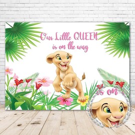 SIMILAR Pink Nala Lion King Baby Shower Decorations Backdrop, One Size, Vinyl, for 1st Birthday Party Supplies