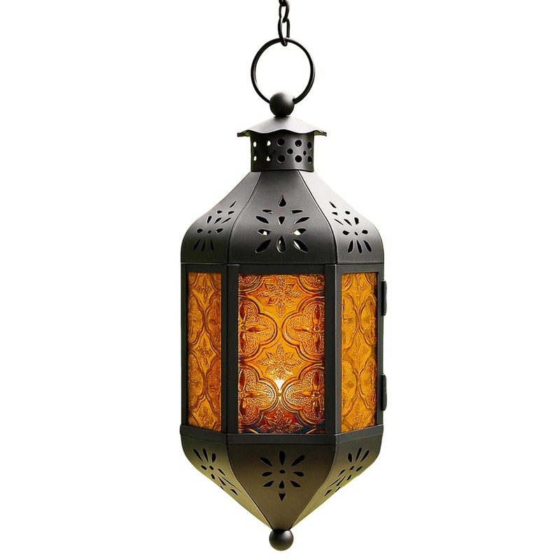 Vela Lanterns 11.5" Hanging Moroccan Decorative Candle Lantern Lamp –
