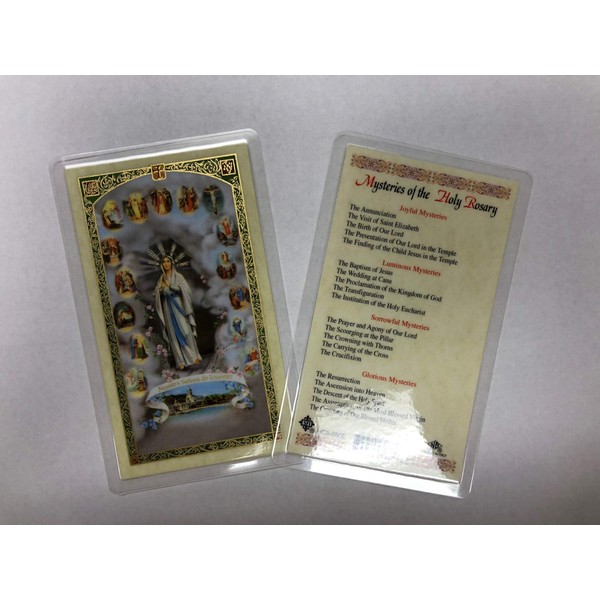 Holy Prayer Cards for The Mysteries of The Holy Rosary in English Set of 2