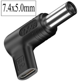 100W USB C auf DC Adapter 7.4 x 5.0 mm, PD USB C Buchse auf 19.5V DC Stecker, Typ USB C auf 7.4 x 5.0 mm Adapter für Dell Laptop Serie