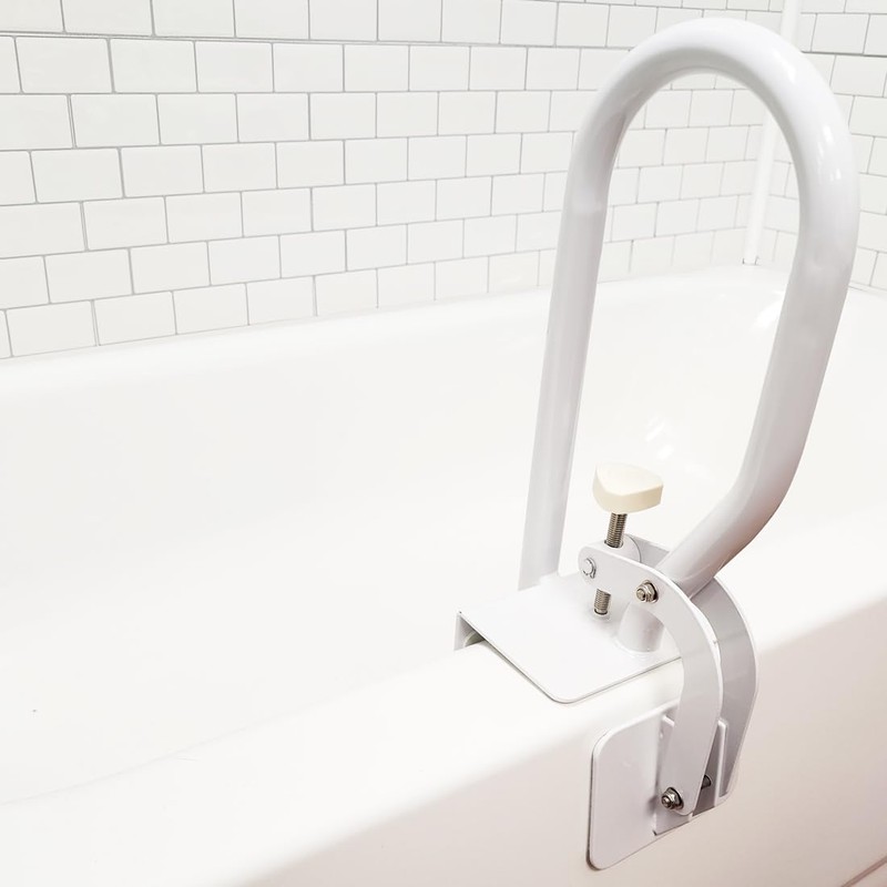 Carex White Bathtub Rail - Grab Bars for Bathroom, Bathtubs