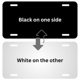 0.040 Blank Black Glossy 6" x 12" Aluminum License Plate for Auto or Truck