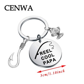 CENWA Reel Cool Papa Keychain Papa Gift Father Loves Christmas Birthday Gift (Cool Papa - k)