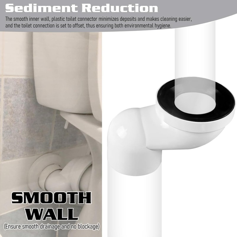 Hsthe Sea 100mm PVC Toilet Offset Misaligned Toilet Bowl Connector