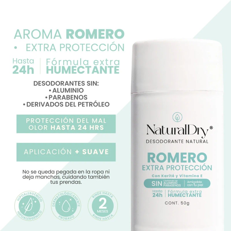 Desodorante barra Naturaldry Sport romero pack de 3 u