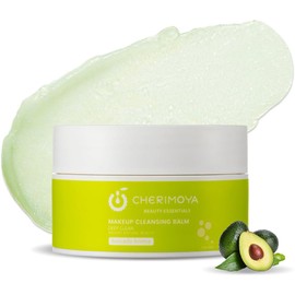 CHERIMOYA Bálsamo Desmaquillante Limpiador Hidratante 50ML – Elimina Maquillaje Waterproof y de Larga Duración, Limpieza Profunda sin Residuos Grasos, Suave para Ojos y Labios, Protege la Barrera Cutánea, Piel Fresca e Hidratada, Incluye Espátula (Aguacat