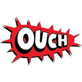 Zirni Ouch Red Comic Book Explosion Sticker Decal Design