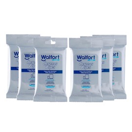 Walfort | Toallita para Limpiar Pantallas electronicas, Celular, Tablets, Laptops. Cada Paquete Incluye 12pz. Elimina Bacterias. Elimina Suciedad, Polvo, Grasa de la Pantalla. Sin residuos. Caja 6pzs