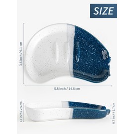 KERMANDO Ceramic Soap Dish – Blue & White Split-Glazed Porcelain Soap Holder with Drainage Grooves, Modern Sink or Bathroom Accessory, Stylish and Easy to Clean