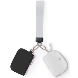 Dual Pouch Wristlet Wallets for Women, Mini Zip Around Wristlet Wallet, Double Pocket Wrist Wallet Portable Coin Purse Zipper, Gift for Women Mom Girl Friend Sister Her Wife Daughter Girlfriend