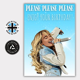 Sabrina Carpenter Birthday Card - Funny Birthday Cards for Women - Happy Birthday Card for Mum Sister Daughter Auntie Cousin Bestie Best Friend Work Colleague - Birthday Card For Her