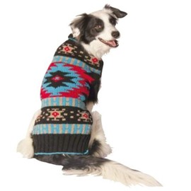 Chilly Dog Black Southwest Dog Sweater, XX-Small