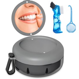 Ferula Dental Box | Kieferorthopädische Box | Zahnprothese Box | Box für Zahngeräte | Invisaline Box | Invisaline Tasche | (grau)