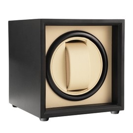 JQUEEN Winding Machine, Single Winding Machine, Watch Winder, Automatic Winder, Made in Japan, Mabuchi Motor, Silent, Can be Used for All Men and Women Watches, Gift, multicolor (black / white),