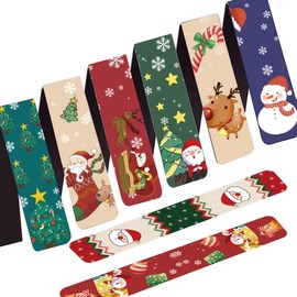 Magnetic Bookmark Christmas JIJICZ 8 Pieces Magnet Xmas Page Marker for Kids Adults Stationery Book Reading Magnetic Books Marks Set for Girls Boys