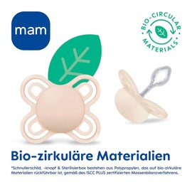 MAM Perfect Start Mini Dummy Set of 2, 0-2 Months Especially for Newborns, Breastfeeding-Friendly, Tooth-Friendly, Extra Light with Dummy Box, from Birth + NIP Dummy Strap with Clip