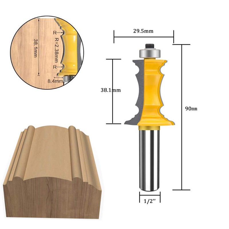 MAYLNE Router Bit Set 1/2 Inch Shank Frame Crown Mitered