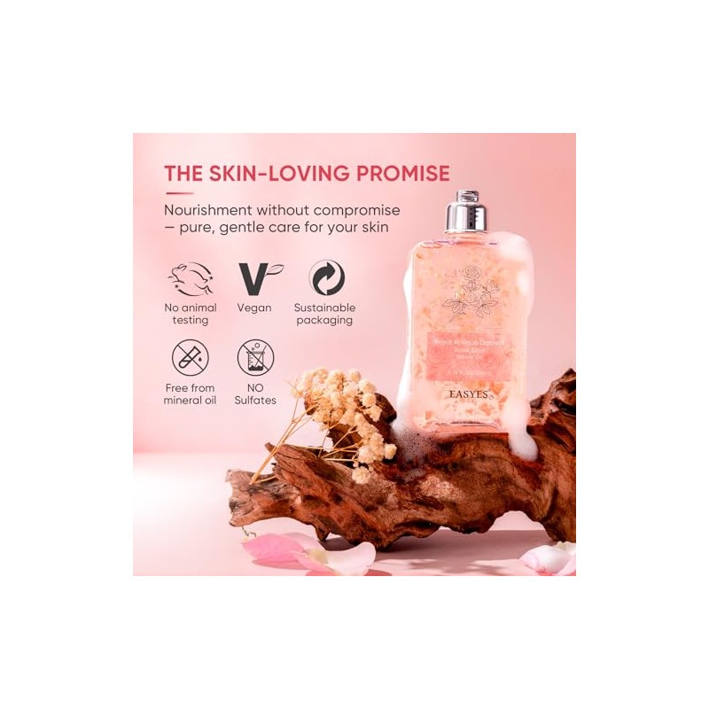 Rose Elixir Body Wash for Women, Moisturizing Essence Shower Gel