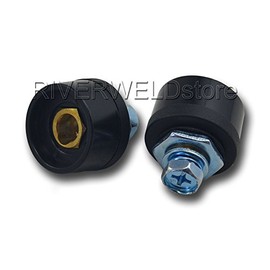 RIVERWELD TIG Welding Cable Panel Connector Socket DKZ10-25 200Amp with Black Colour Dinse-Style Quick Fitting 2pcs