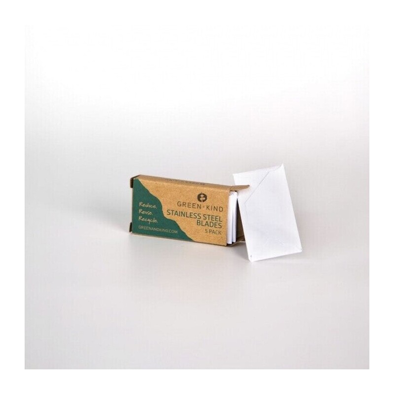 Green + Kind Stainless Steel Safety Razor Blades, 5 Pack