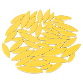 sourcing map Ceramic Mosaic Tile, About 200g Teardrop Leaf Tile Mosaic Block for Handicrafts Artwork, Yellow