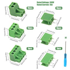 YIXISI 25 Pairs PCB Mount Screw Terminal Block Pluggable, 5.08 mm 2 Pin / 3 Pin / 4 Pin PCB Terminal Block Plug, Screw Terminal Block Connector, for PCB