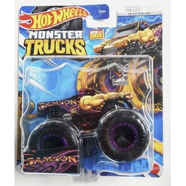 Hot Wheels Monster Trucks Samson Strong-Arm Slam, 2023 Connect and Crash (Purple)