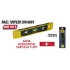 Nivel torpedo con Imán 9". 3 Gotas (Burbujas): Horizontal, Vertical