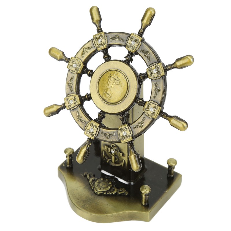 Pirate Decor Alloy Retro Style Glossy Durable Nautical Rudder Ornaments