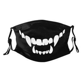 ENBBHZU Scary Monster Mouth Teeth Face Mask with 2 Filters Breathable Adjustable Cloth Masks Balaclavas for Men Women