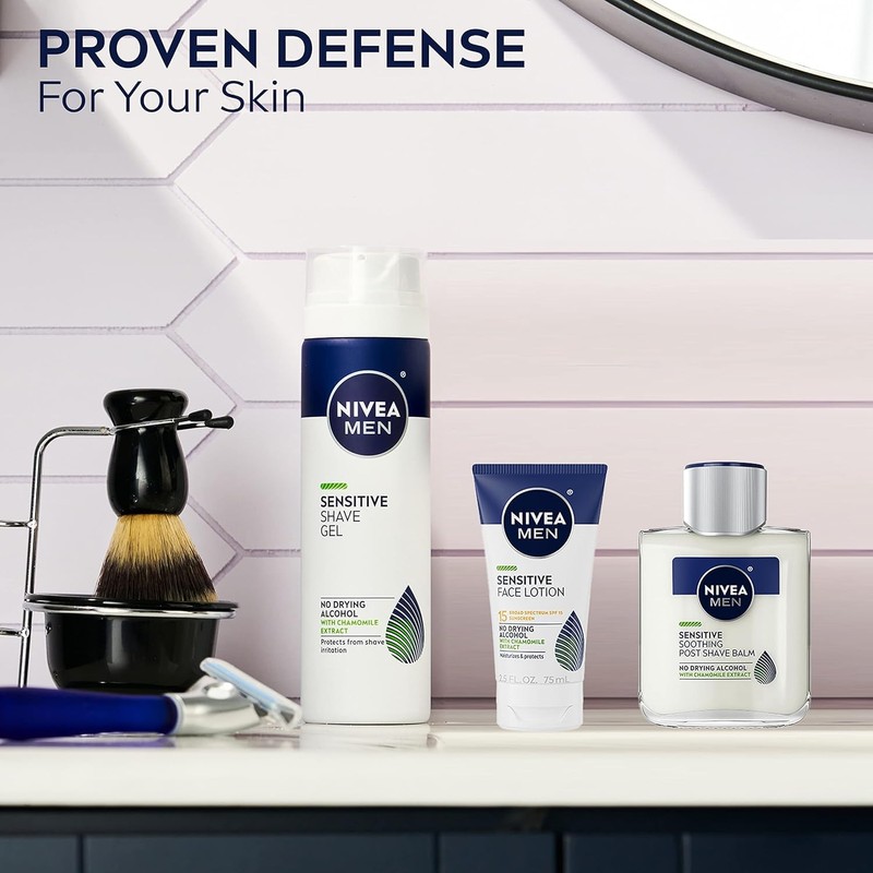 Nivea Men Shave Balm, Sensitive, Active Comfort System, 2 x