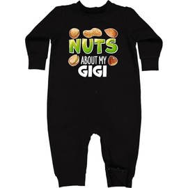 inktastic Nuts About My Gigi Peanut, Almond, Pistachio Baby Fleece Romper 12 Months Black 39f10