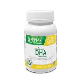 Benemax Plant Based DHA 625mg | Algae Oil | Brain-Boosting Formula | Heart-Healthy Support | 30 Count
